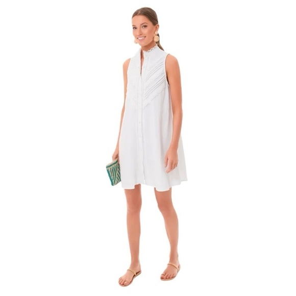 Pomander Place Dresses & Skirts - Tuckernuck Pomander Place Dutton Sleeveless Eyelet Trim Dress White Women’s XS